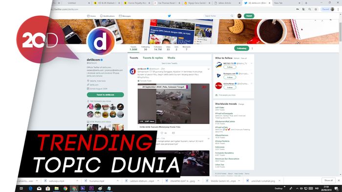 Tsunami Palu dan Donggala Jadi Perhatian Dunia
