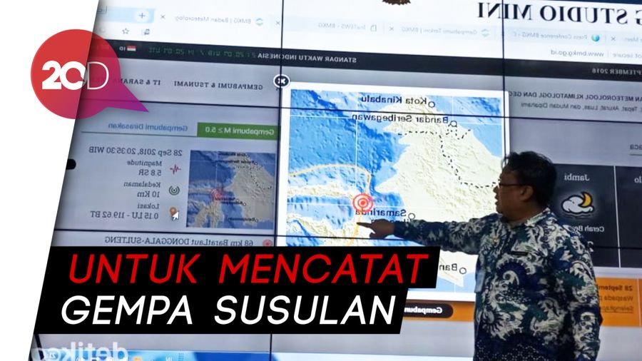 BMKG Pasang 20 Seismograf Portabel di Donggala dan Palu