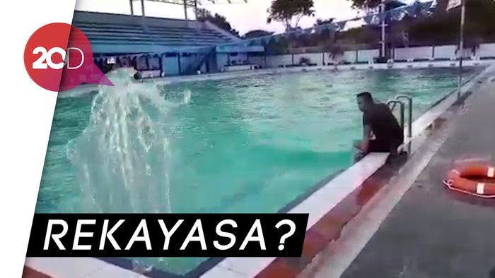 Kolam Renang di Sidoarjo Berombak Sendiri Saat Tsunami Palu?