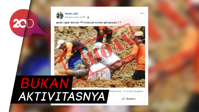 Klarifikasi Kominfo Soal Hoaks Foto FPI di Gempa Palu