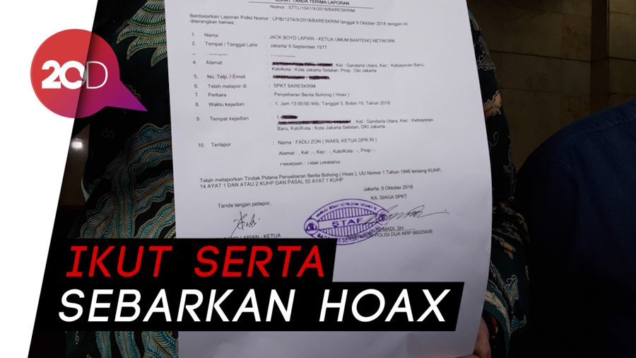 Jack Lapian Polisikan Fadli Zon Terkait Kasus Hoax Ratna!
