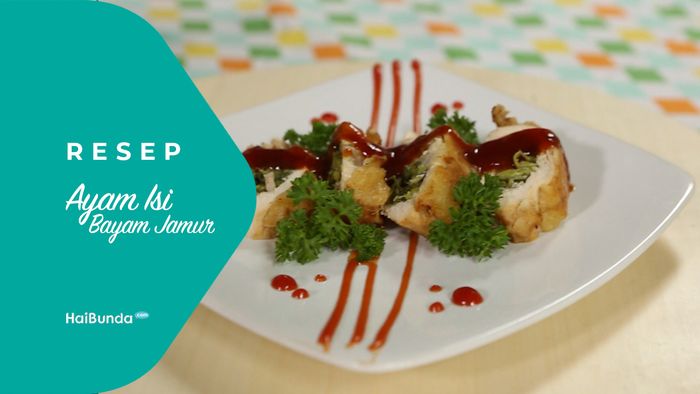 Resep Ayam Isi Bayam Jamur