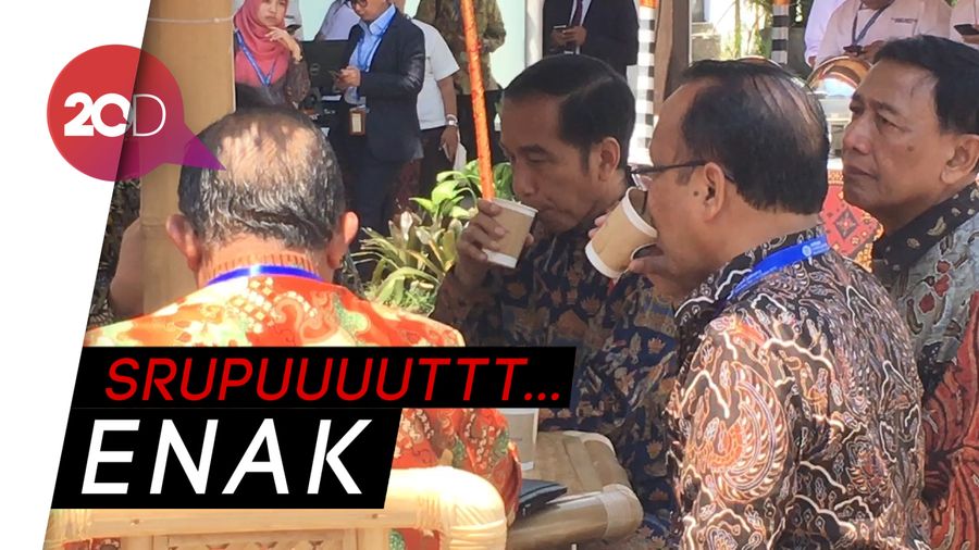 Jokowi Mencicipi Kopi Solidaritas di IMF-World Bank