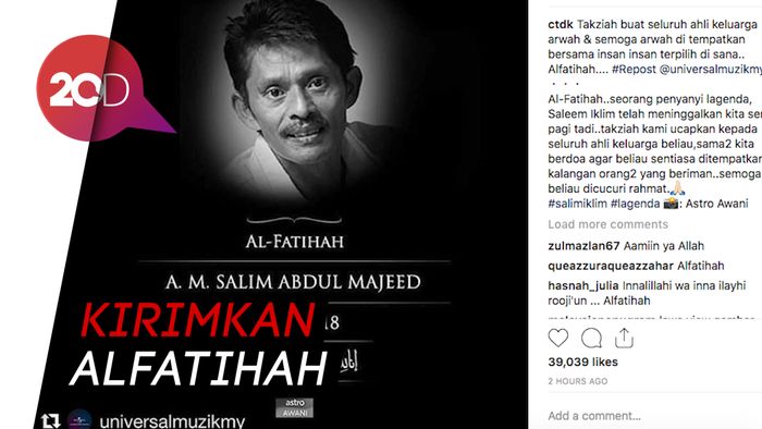 Duka Siti Nurhaliza atas Kepergian Saleem Iklim