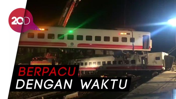 Pencarian Korban Hidup di Kecelakaan Kereta Taiwan