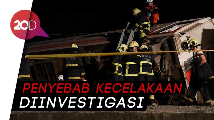 Detik-detik Kecelakaan Kereta di Taiwan