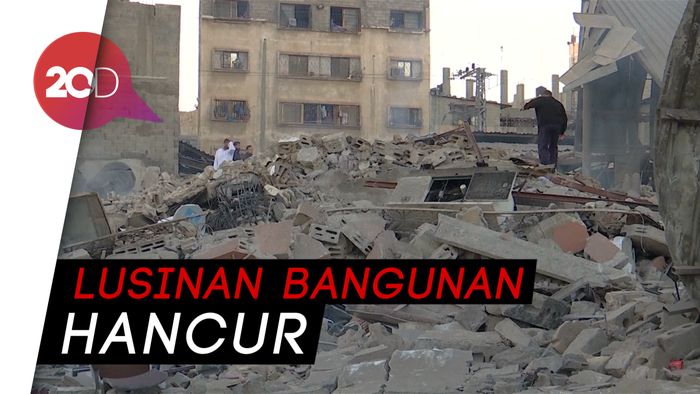 Penampakan Bangunan di Gaza Usai Diserang Israel
