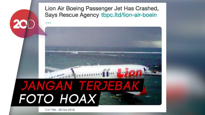 Hati-hati Hoax! Ini Bukan Foto Lion Air yang Jatuh