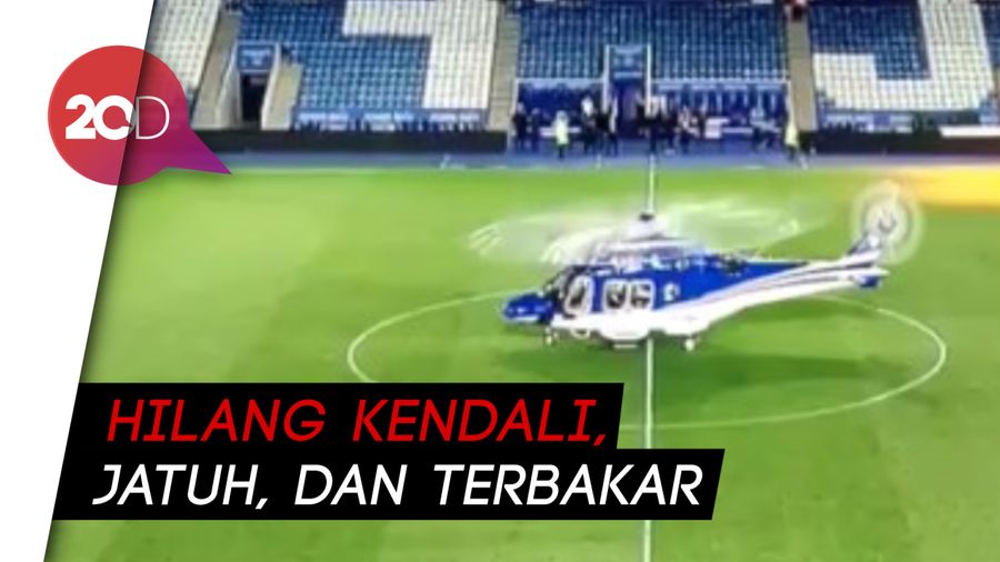 Mengerikan! Detik-detik Jatuhnya Helikopter Bos Leicester City