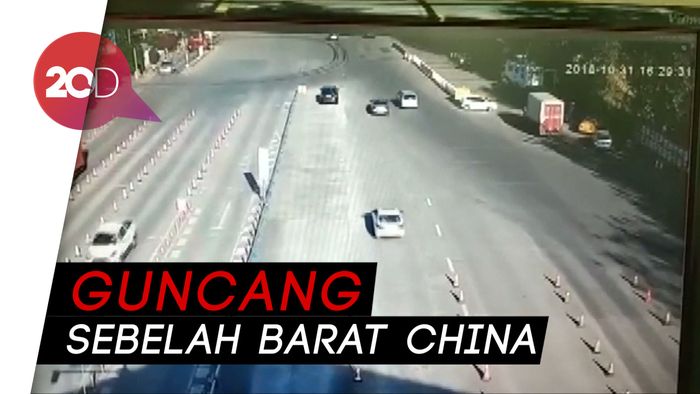 Rekaman CCTV Gempa Bermagnitudo 5,1 SR di China