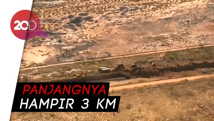Kereta Pengangkut Bijih Besi Terguling di Australia