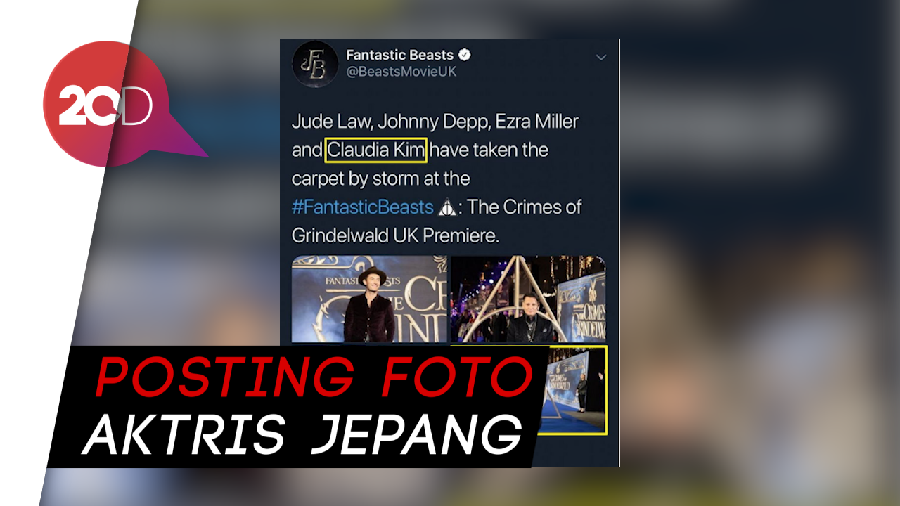 Salah Posting Foto Claudia Kim, Twitter Fantastic Beasts Diserang