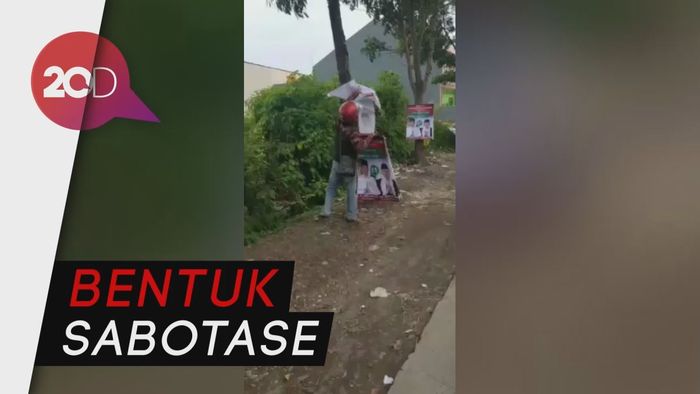 TKD Garut Cabuti Poster Jokowi-Maruf Amin yang Dipaku di Pohon