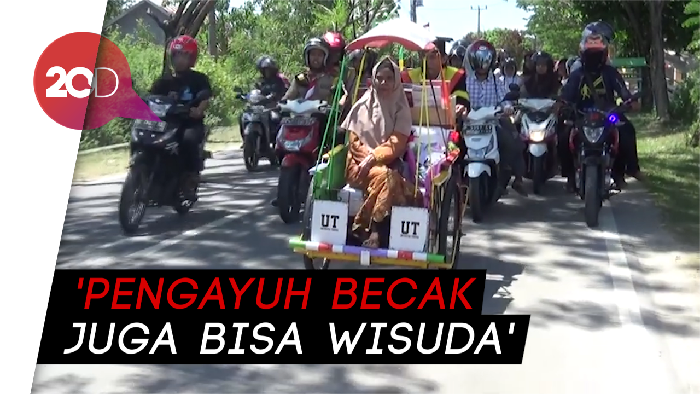 Inspiratif! Kisah Tukang Becak Hamzah yang Lulus Jadi Sarjana