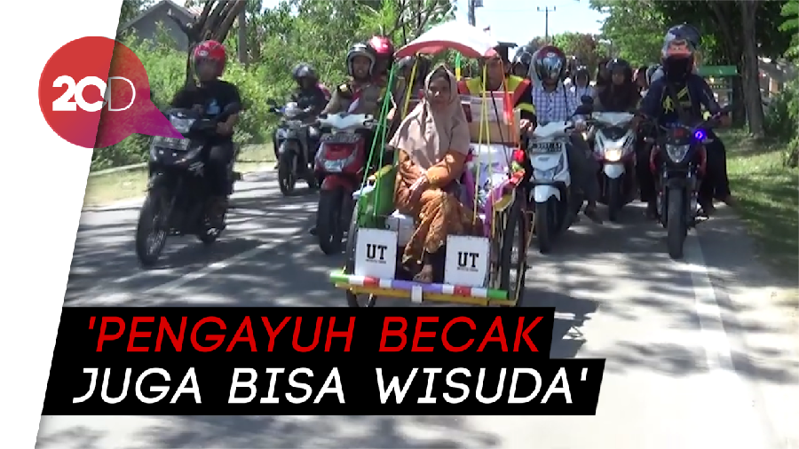 Inspiratif! Kisah Tukang Becak Hamzah yang Lulus Jadi Sarjana