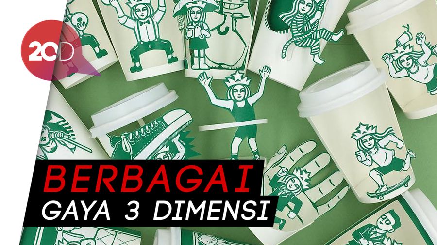 Kreatif! Ilustrator Ini Sulap Cup Kertas Starbucks Jadi Super Keren