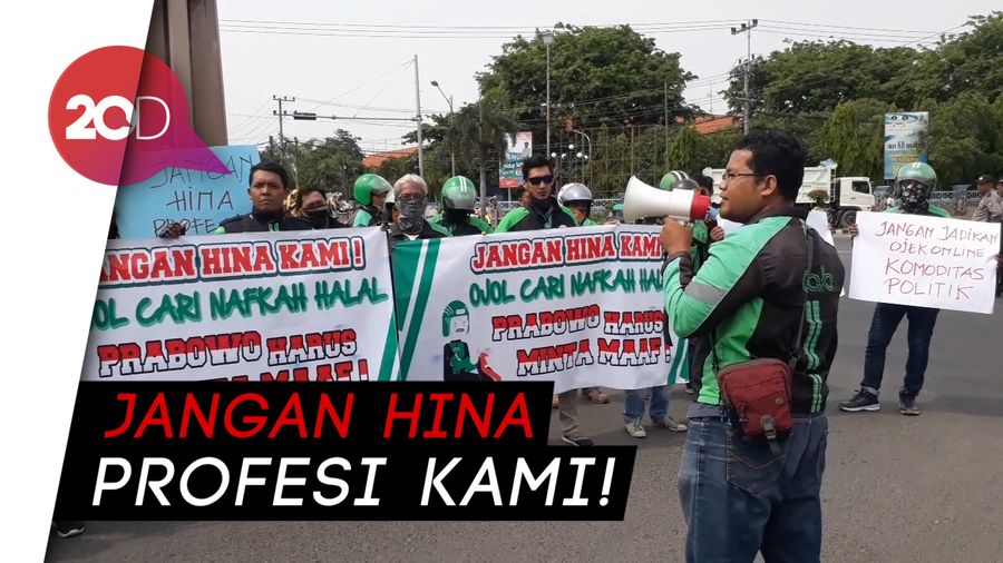 Terhina Ucapan Prabowo, Ojol di Tuban Gelar Demo