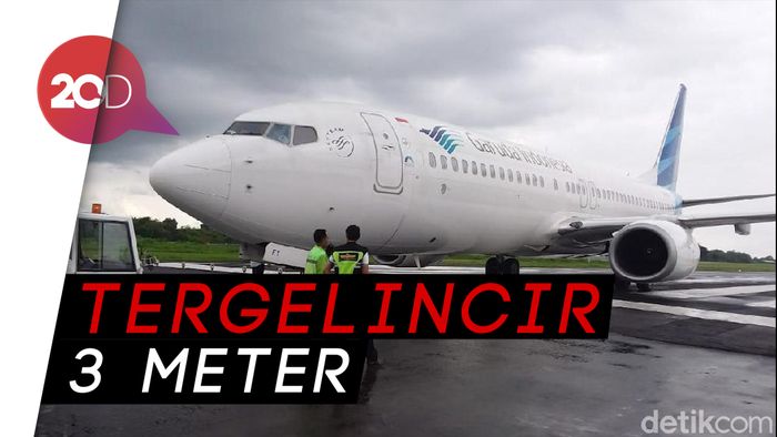 Pesawat Garuda Tergelincir di Bandara Adisutjipto