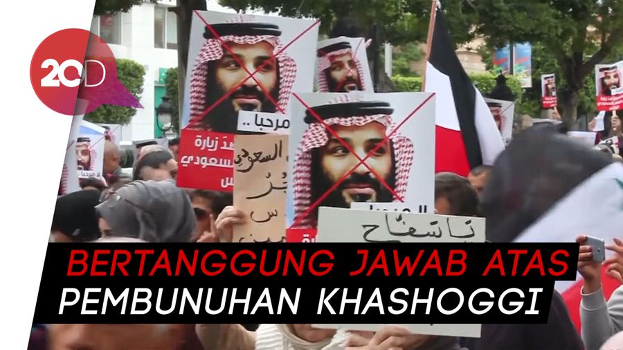 Ramai-ramai Warga Tunisia Kecam Kedatangan Putra Mahkota Saudi 