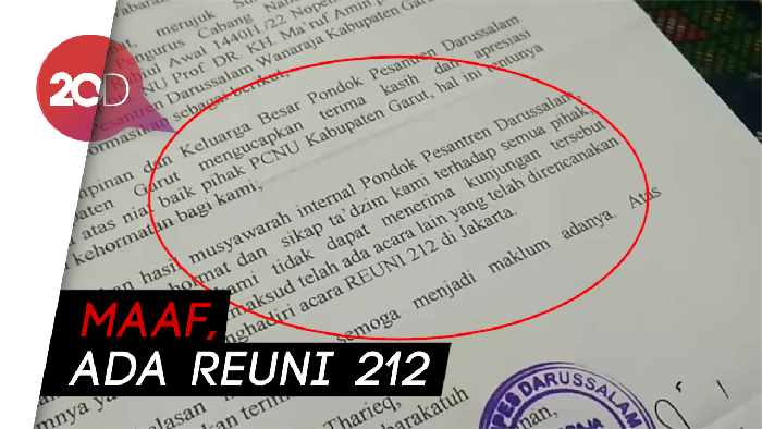 Mau Ikut Reuni 212, Ponpes Garut Tolak Kunjungan Maruf Amin