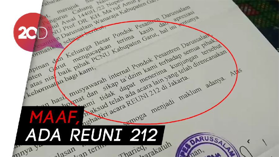 Mau Ikut Reuni 212, Ponpes Garut Tolak Kunjungan Maruf Amin