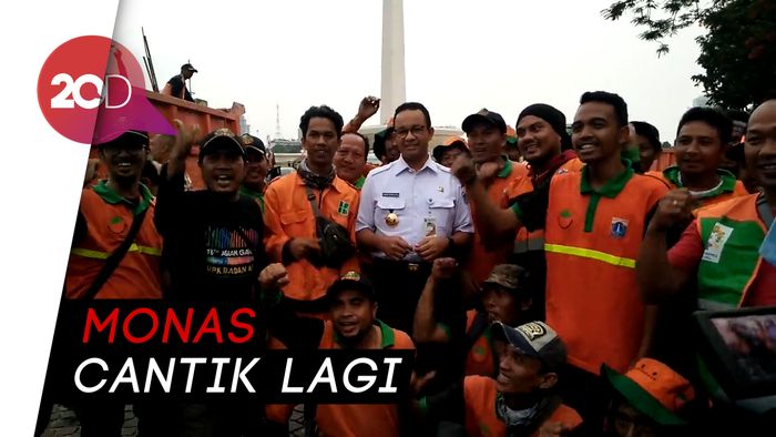 Butuh 1.080 Pasukan Oranye Bersihkan Monas Usai Reuni 212