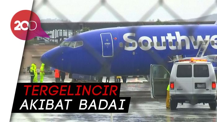 Bawa 112 Penumpang, Pesawat Southwest Tergelincir di Burbank