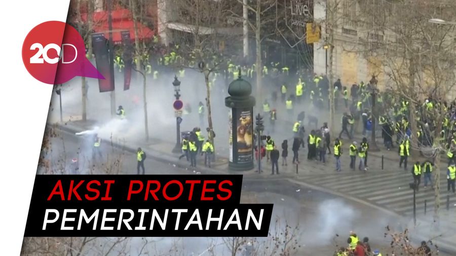 Demonstran Rompi Kuning Kembali Bentrok di Prancis