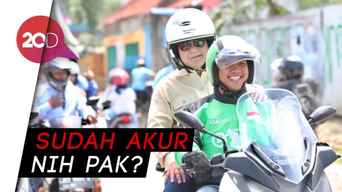 Saat Prabowo Naik Ojek Online di Sentul