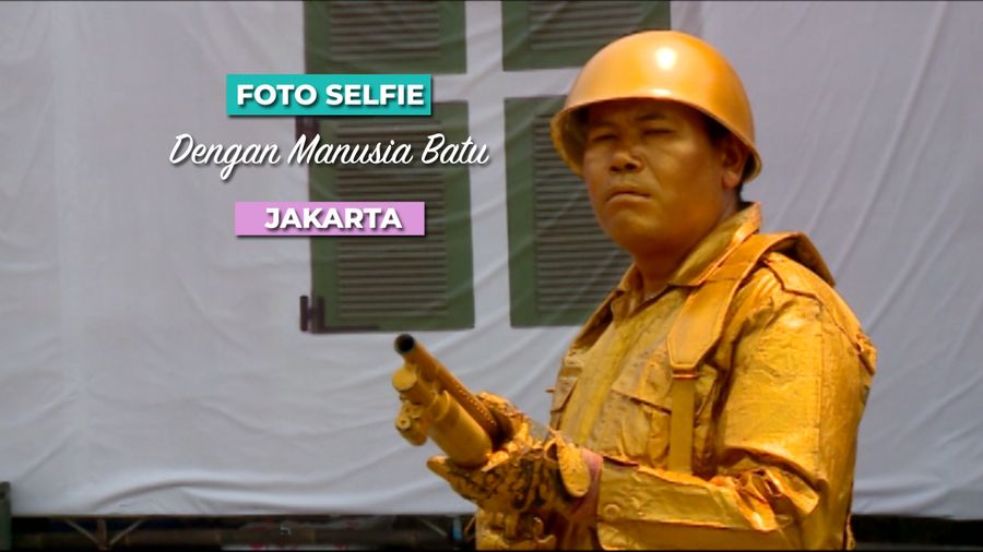Wisata Foto Selfie dengan Manusia Batu, Jakarta