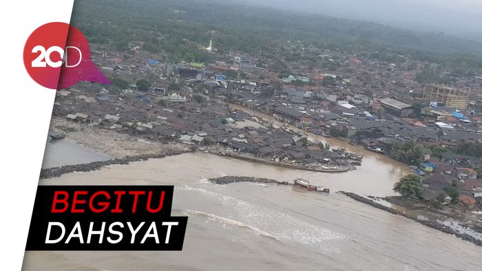 Penampakan dari Udara Pasca-Tsunami Anyer