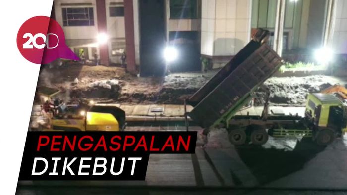 Besok Diuji coba, Pengaspalan Jalan Gubeng Dikebut Malam Ini