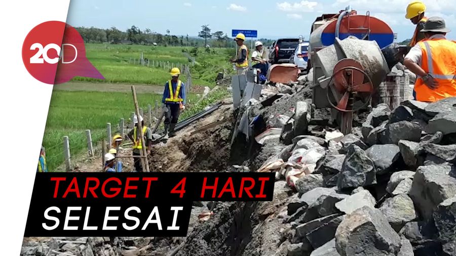 Perbaikan Talut Ambrol Dikebut, Tol Salatiga-Kartasura Tetap Buka