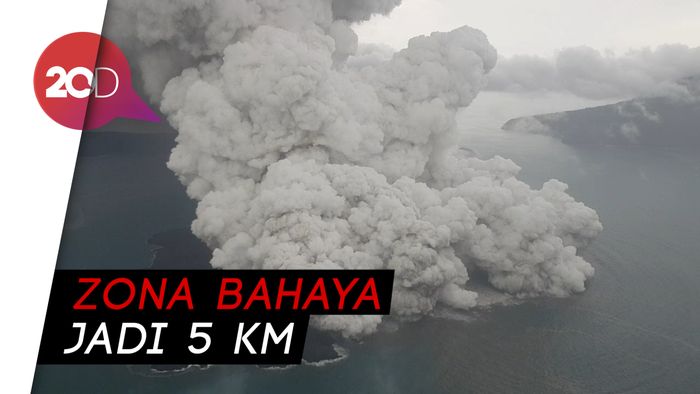 Status Gn Anak Krakatau Naik Jadi Siaga, Zona Bahaya Diperluas