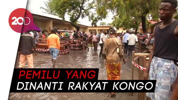 Rakyat Kongo Menerjang Banjir Demi Sumbang Hak Suara