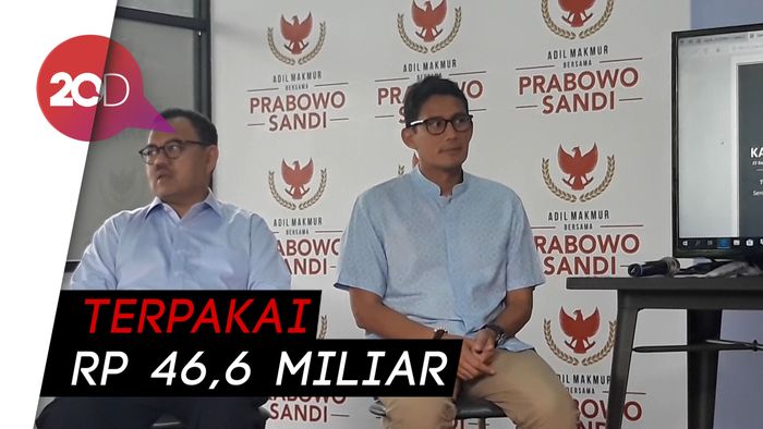 Wow! Dana Kampanye Prabowo-Sandi Terkumpul Rp 54 Miliar