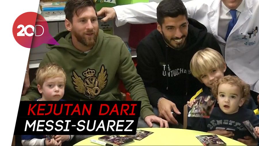 Wajah-wajah Menggemaskan Saat Messi Kunjungi RS Barcelona