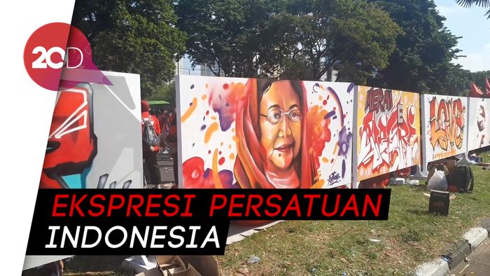 Aksi Mural Meriahkan Peringatan HUT ke-46 PDIP