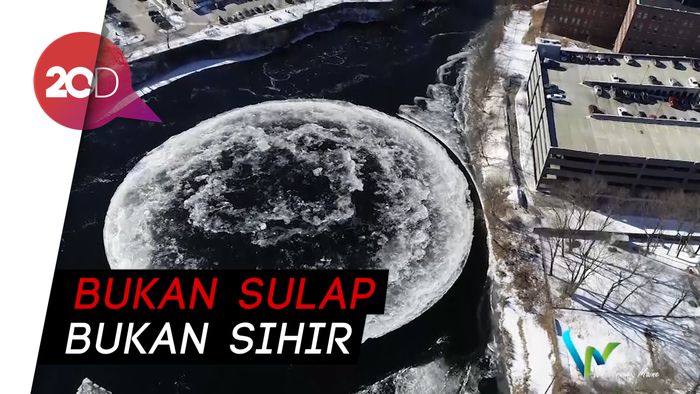 Ajaib! Gumpalan Es Sungai AS Berbentuk Cakram dan Bisa Berputar