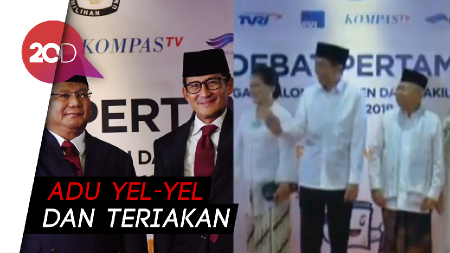 Keriuhan Pendukung Sambut Kedatangan Prabowo-Sandi dan Jokowi-Maruf