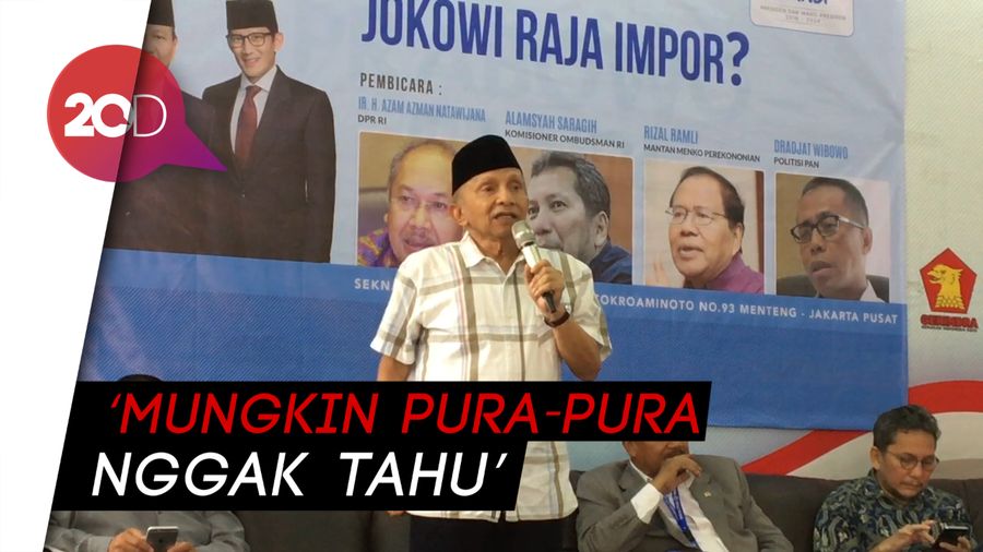 Amien Rais: Jokowi Tak Mampu Pangkas Mafia Impor!