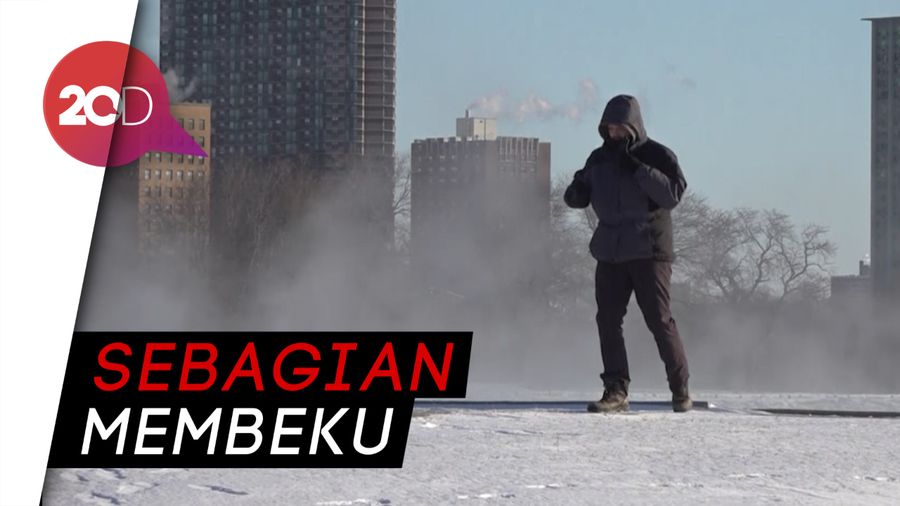 Niagara Memutih karena Suhu Dingin Ekstrem