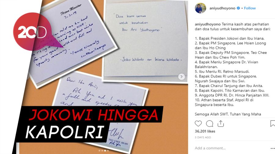 Doa Petinggi Negeri untuk Kesembuhan Bu Ani Yudhoyono