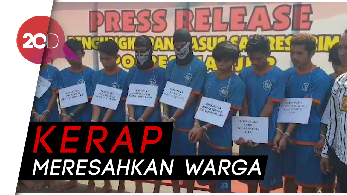 Geng Motor Sadis di Cianjur Ditangkap Lalu Dijemur Polisi