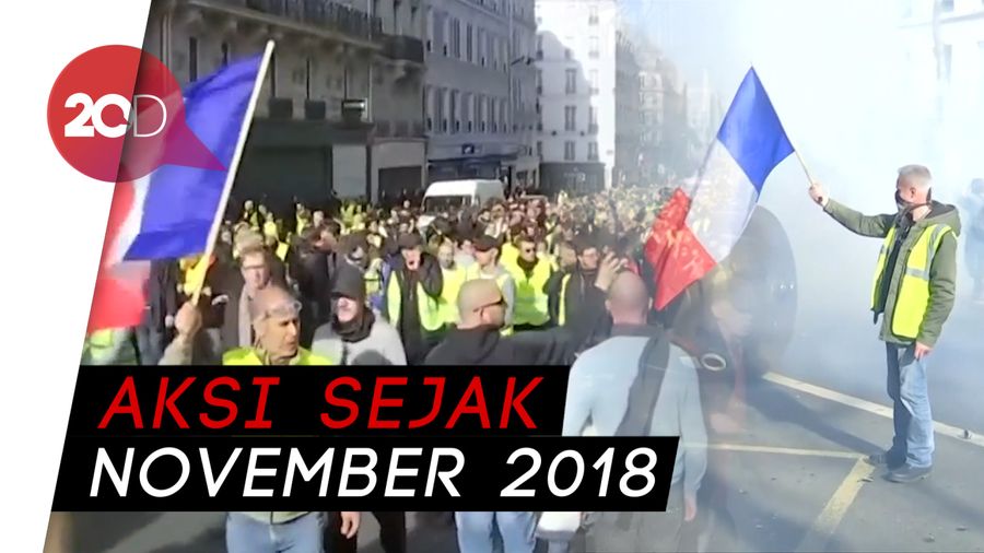 Aksi Demo Yellow Vest di Prancis Masuk Pekan Ke-14