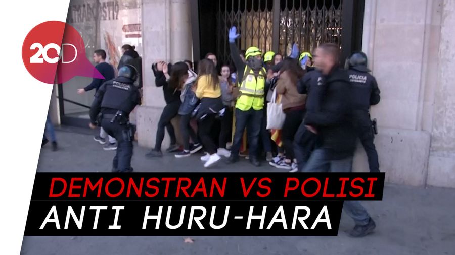 Demonstrasi Pro-Catalan yang Berujung Bentrokan