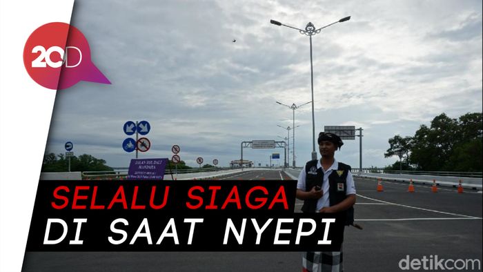 Lengang Saat Nyepi, Jalan Tol di Bali Dijaga Pecalang