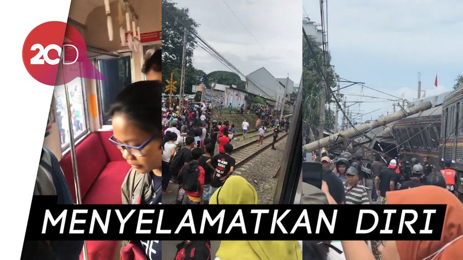 Detik-detik KRL Jakarta-Bogor Terguling, Penumpang Berhamburan