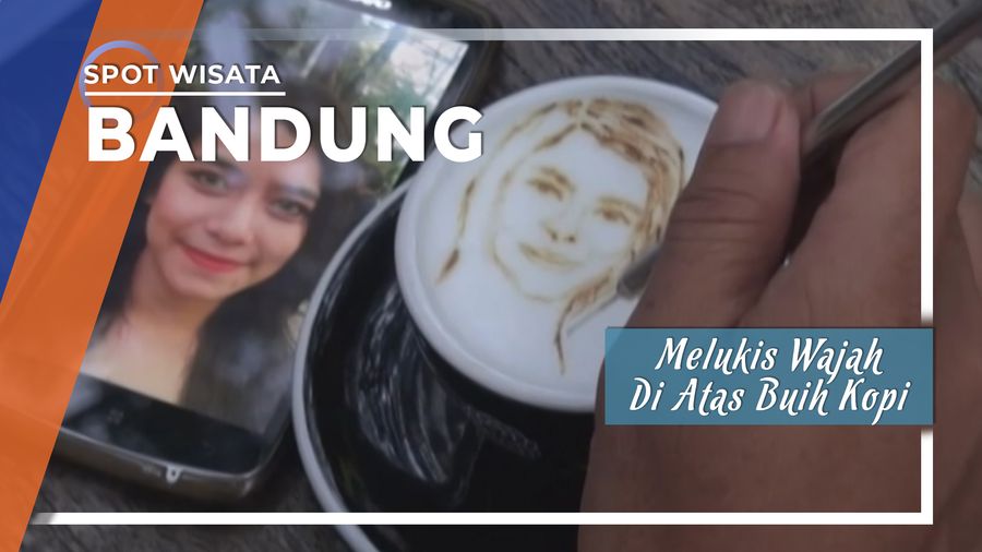 Melukis Wajah di Atas Buih Kopi Bandung