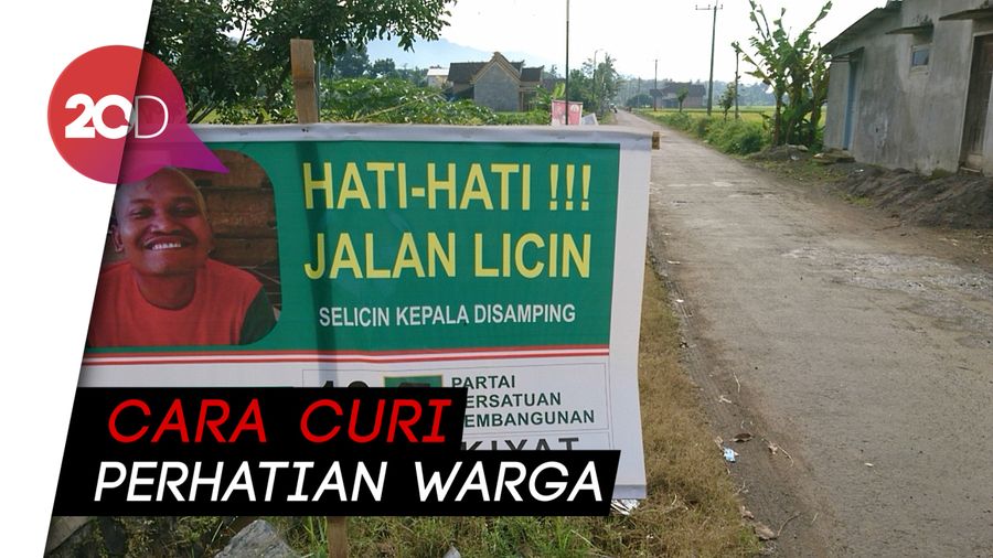 Kocak! Caleg di Trenggalek Bikin Spanduk Kampanye Nyeleneh